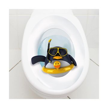 WC Aufkleber Pinguin mit Rettungsring