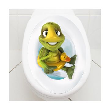 WC Aufkleber Schildkröte mit Schwimmring