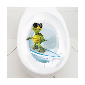 WC Aufkleber Schildkröte Surfer