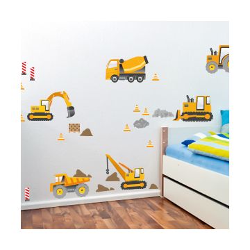 Wandsticker Set XL - Baumaschinen