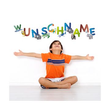 Wandsticker - lustige Tierbuchstaben