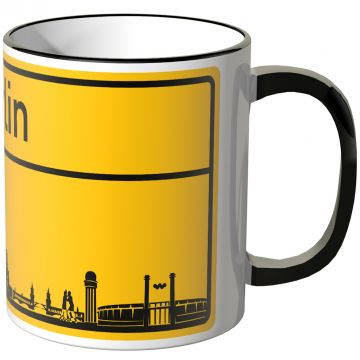 JUNIWORDS Tasse Ortsschild Skyline Berlin