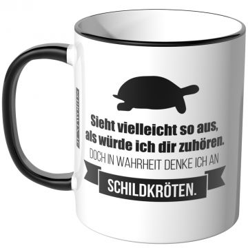 JUNIWORDS Tasse Sieht vielleicht so aus, als würde ich dir zuhören. - Schildkröten