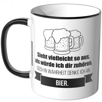 JUNIWORDS Tasse Sieht vielleicht so aus, als würde ich dir zuhören - Feierabend