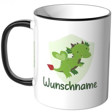 JUNIWORDS Tasse Drache mit Wunschname