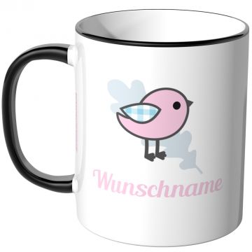 JUNIWORDS Tasse Vogel mit Wunschname - Motiv 3