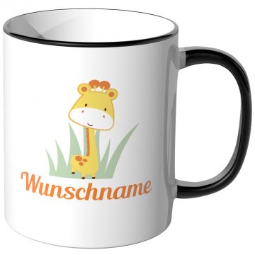 JUNIWORDS Tasse Giraffe mit Wunschname