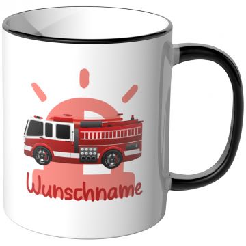 JUNIWORDS Tasse Tanklöschfahrzeug mit Wunschname