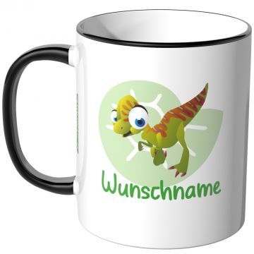 JUNIWORDS Tasse Dilophosaurus mit Wunschname