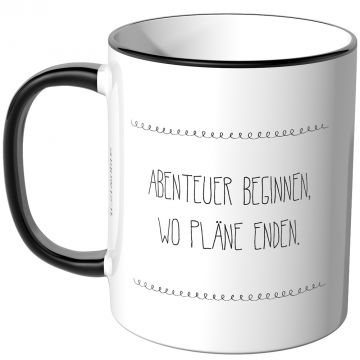 JUNIWORDS Tasse Abenteuer beginnen, wo Pläne enden.