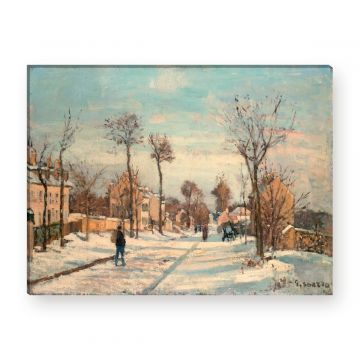Straße von Louveciennes im Schnee von Camille Pissarro als Leinwandbild