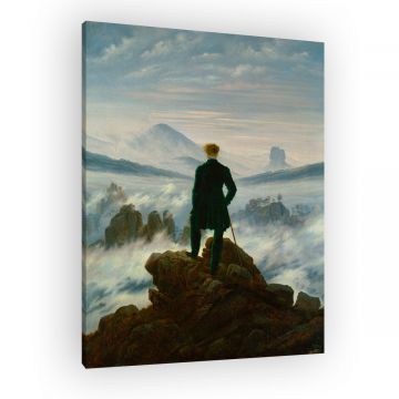 Der Wanderer über dem Nebelmeer auf Leinwand