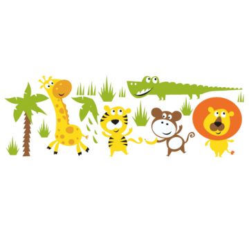 Wandsticker Set XL - bunte Dschungeltiere 