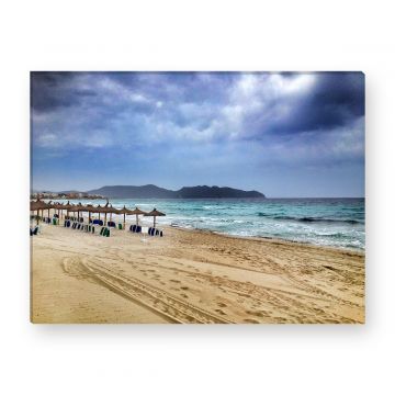 Leinwandbild - Sand - Blauer Himmel