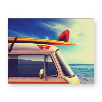 Leinwandbild - Urlaub - Roadtrip - Surfboard 