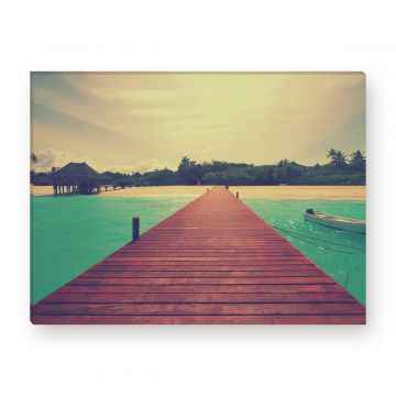 Leinwandbild - Sonnenuntergang - Strand - gutter