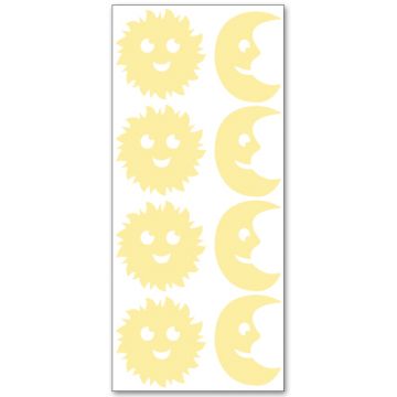 Leuchtaufkleber für Lichtschalter - Sonne und Mond