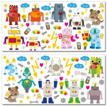 Wandsticker Mega Set - Roboter