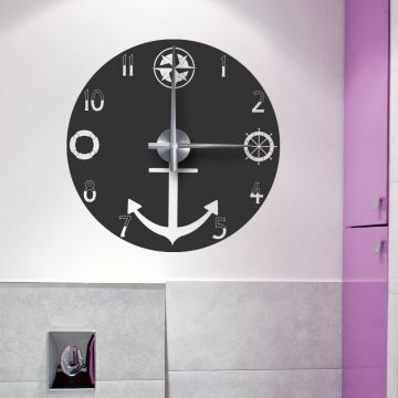 Wandtattoo Uhr - Anker
