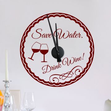 Wandtattoo Uhr Wein
