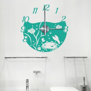 Wandtattoo Uhr - Meeresbewohner