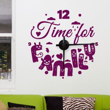 Wandtattoo Uhr - Time for Family