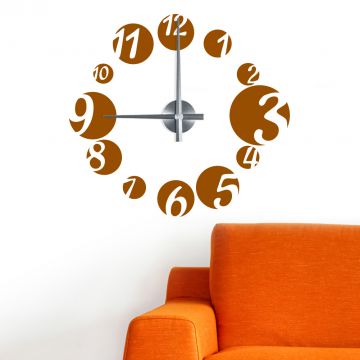Wandtattoo Uhr - Zahlen Bubbles