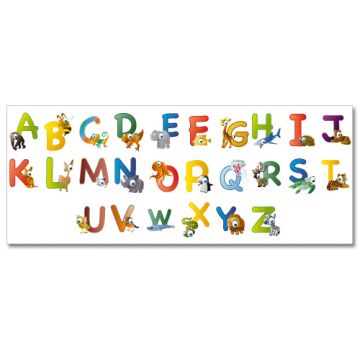 Wandsticker Set XL - lustiges Tier ABC