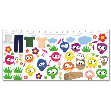Wandsticker Set XL - Crazy Birds
