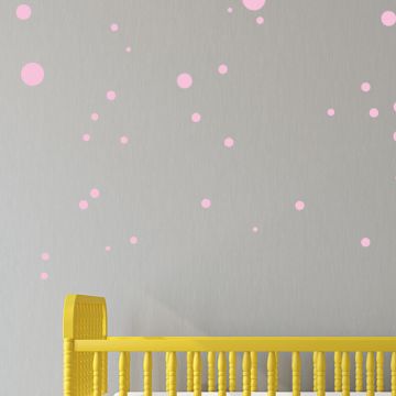 Wandsticker Set A4 - Pastell Punkte Rosa