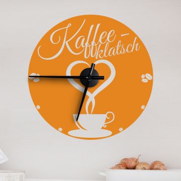 Wandtattoo Uhr Kaffee