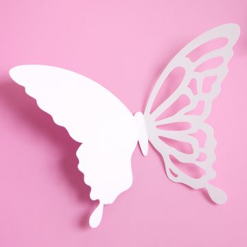 Wandtattoo 3D - Schmetterlinge weiß mit Ornamenten / Muster