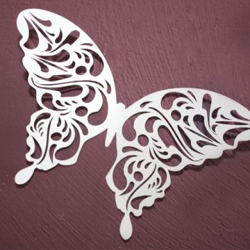 Wandtattoo 3D - Schmetterlinge weiß mit Muster +12er Set