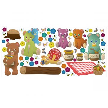Wandsticker Set XL - Teddybären Picknick