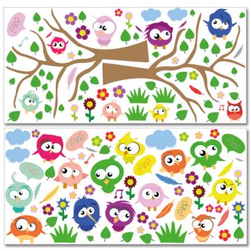 Wandsticker Mega Set - Crazy Birds