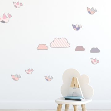 Wandsticker Set Mega - Wolken und Vögel