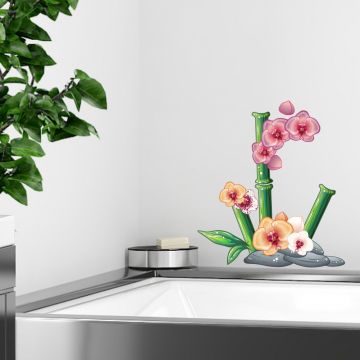 Wandsticker Set A4 - Orange Orchideen