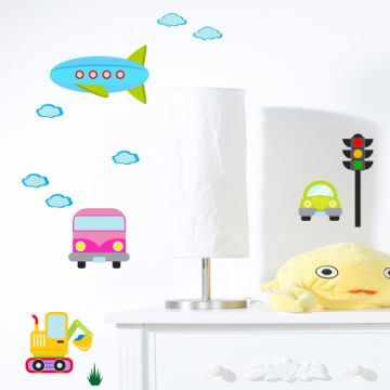 Wandsticker Set XL - bunte Autowelt