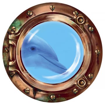 Wandsticker Bullauge "Smiling Dolphin"