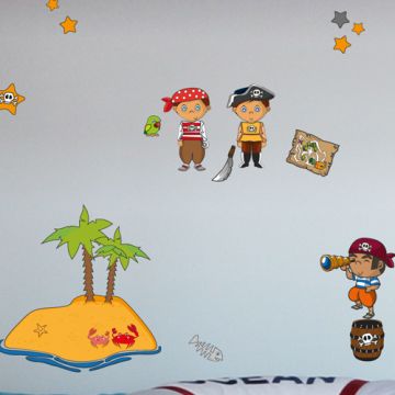 Wandsticker Pirateninsel