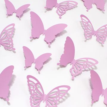 Wandtattoo 3D - Schmetterlinge flieder mit Ornamenten / Muster