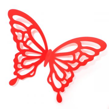 Wandtattoo 3D - Schmetterlinge rot mit Ornamenten / Muster