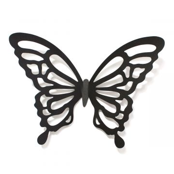 Wandtattoo 3D - Schmetterlinge schwarz mit Ornamenten / Muster