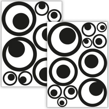 Vogelschutzaufkleber Retro Kreise Set