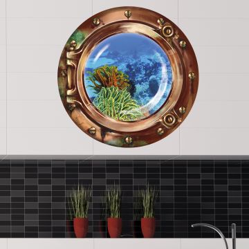 Wandsticker Bullauge "Korallenriff"