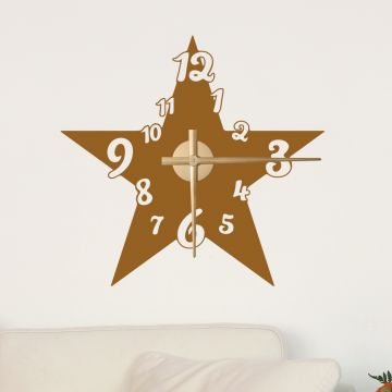 Wandtattoo Uhr - großer Stern