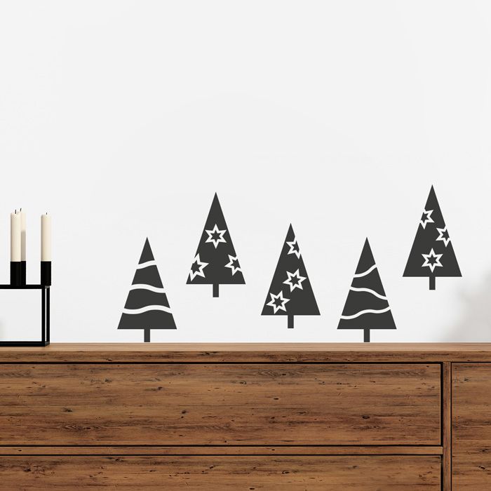 Wandtattoo Set - Weihnachtsbäume