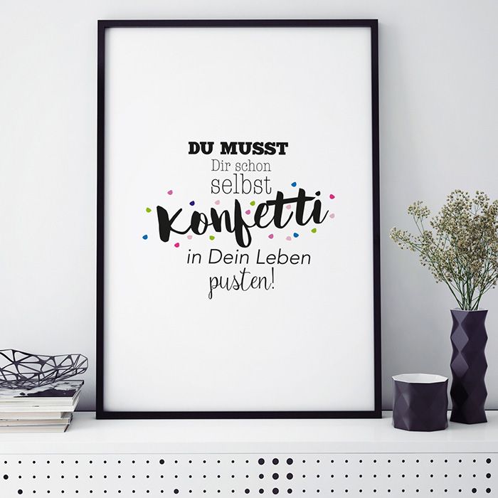 Poster leben konfetti