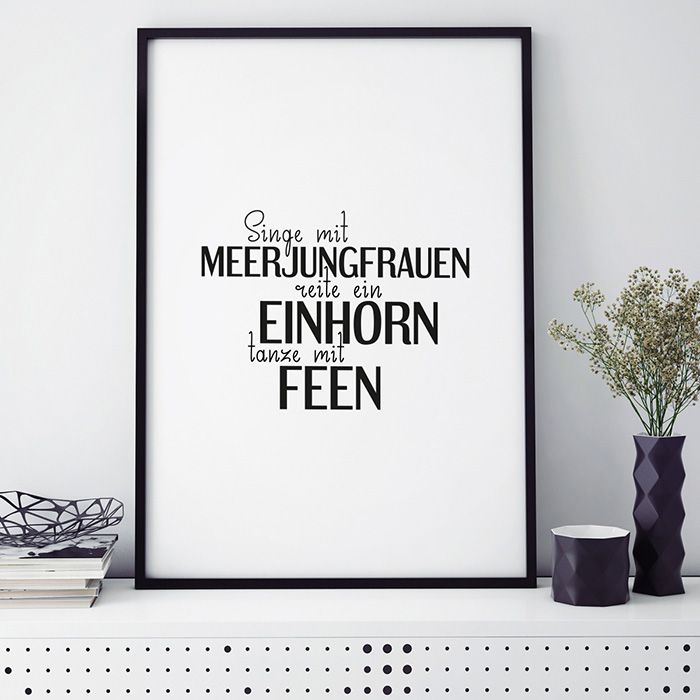 Poster Singe mit Meerjungfrauen, reite ein Einhorn, tanze mit Feen poster