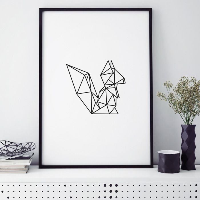 eichhörnchen origami poster